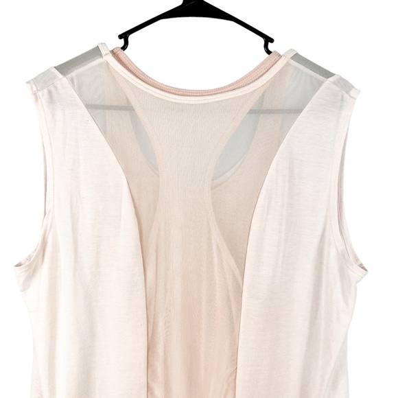 Tangerine Layered Short Sleeve Top Tank Mesh Light Pink Size M Athleisure - Picture 5 of 7